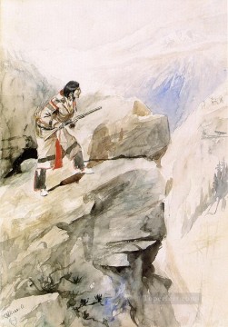 カラス羊ハンター チャールズ マリオン ラッセル アメリカ インディアン Oil Paintings